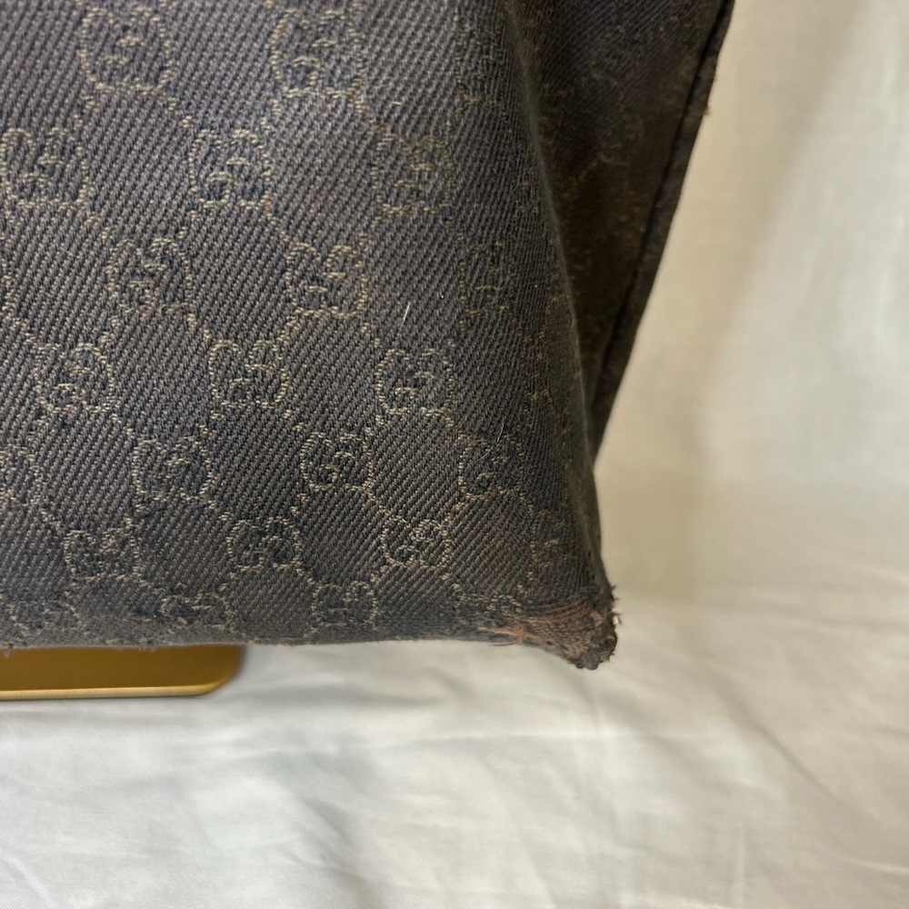👜 Gucci Bamboo Tassel GG Canvas Tote Bag – Brown  SEE ADDITIONAL LISTING - Picture 6 of 16